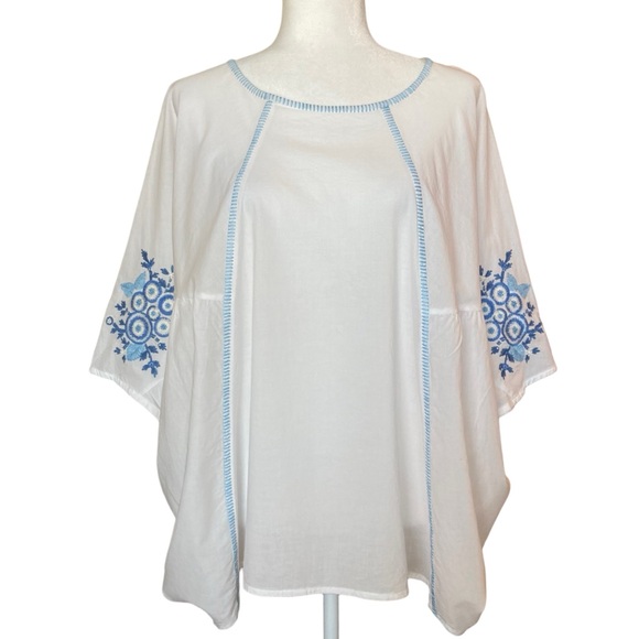Cotton Bleu Women's embroidered top blouse tunic, Sz L - Picture 3 of 17